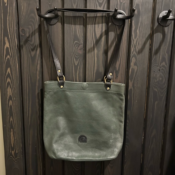 REAL LEATHER Vintage Forest Green Soft Artisan Bag - Picture 2 of 7